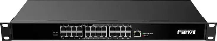 PoE-коммутатор Fanvil PN24 для 2-проводных устройств, 24 PoE-порта, Uplink 10/100 Мбит/с, дистанция передачи до 300 м, металлический корпус, черный