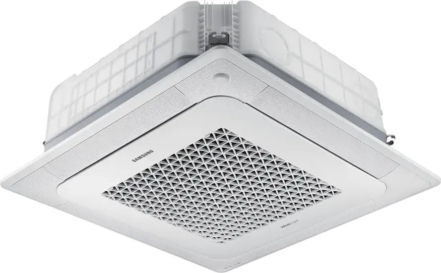 Samsung AC140RN4DKG WindFree Ceiling Cassette Indoor Air Conditioning Unit, 4-Way, Cooling 15.5kW, Heating 18kW, R-32 Refrigerant, White