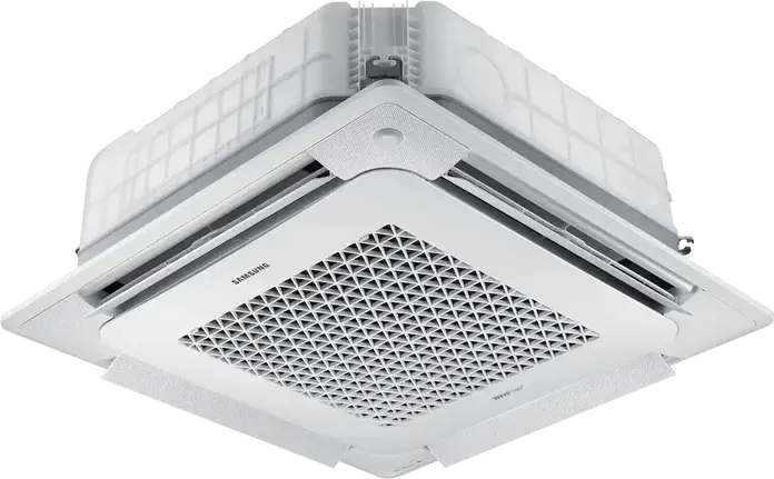 Samsung AC140RN4DKG WindFree Ceiling Cassette Indoor Air Conditioning Unit, 4-Way, Cooling 15.5kW, Heating 18kW, R-32 Refrigerant, White