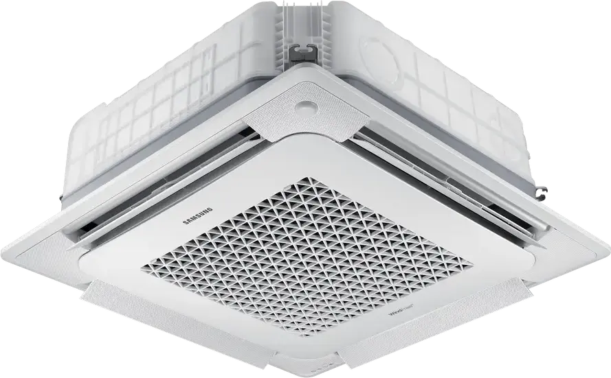 Samsung AC140RN4DKG WindFree Ceiling Cassette Indoor Air Conditioning Unit, 4-Way, Cooling 15.5kW, Heating 18kW, R-32 Refrigerant, White