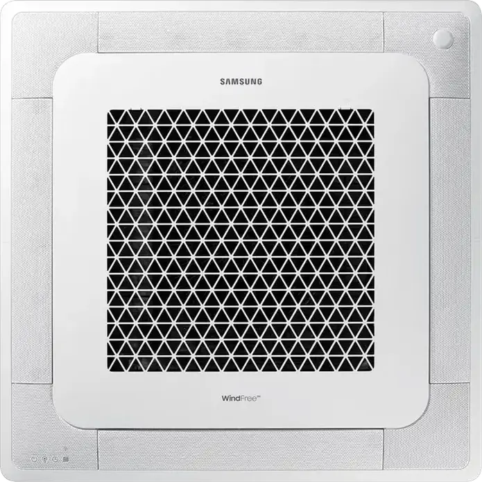 Samsung AC140RN4DKG WindFree Ceiling Cassette Indoor Air Conditioning Unit, 4-Way, Cooling 15.5kW, Heating 18kW, R-32 Refrigerant, White