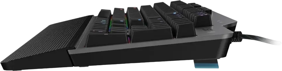 Lenovo Legion K500 RGB Mechanical Gaming Keyboard, Red Switches, Wired USB, Full-sized, Detachable Palm Rest, Programmable Keys, Black