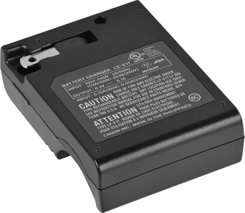 Încărcător de baterii Canon LC-E17 / LC-E17E pentru baterii Li-ion LP-E17, compatibil cu EOS 77D, M3, R50, R100, M5, R8, M6 Mark II, R10, RP, Rebel T8i, T7i, T6s, T6i, SL3, SL2, M100, M6