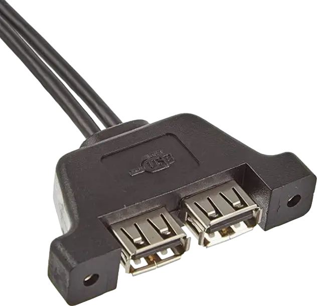 ASRock DeskMini 2x USB 2.0 Internal Cable with Mounting Bracket, 9-pin Header to 2x Type-A Female Ports, Black, 5rb000010020 for ASRock DeskMini Mini-STX Chassis