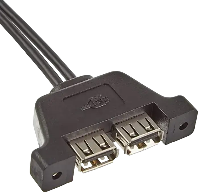 ASRock DeskMini 2x USB 2.0 Internal Cable with Mounting Bracket, 9-pin Header to 2x Type-A Female Ports, Black, 5rb000010020 for ASRock DeskMini Mini-STX Chassis