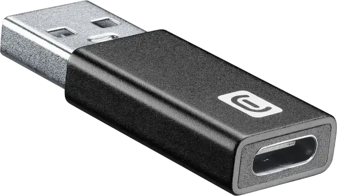 Cellularline USB-A Male to USB-C Female Adapter USBCADAPTERTOUSBK, USB Interface Converter, Black