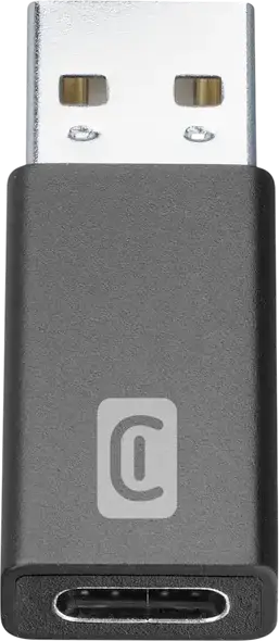 Cellularline USB-A Male to USB-C Female Adapter USBCADAPTERTOUSBK, USB Interface Converter, Black