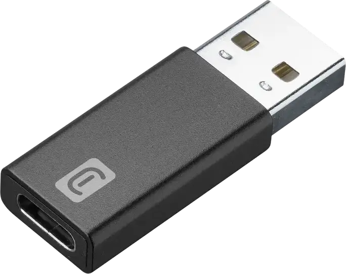 Cellularline USB-A Male to USB-C Female Adapter USBCADAPTERTOUSBK, USB Interface Converter, Black