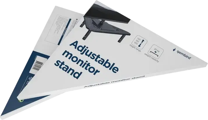 Suport Monitor Reglabil Gembird MS-TABLE-02, Negru, Otel si Plastic ABS, Capacitate Maxima 20kg, 500x120x285mm, Canal Cabluri, Top Ventilat