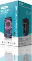 SS-8801 Professional Portable Battery Speaker, Dual 8-inch Units, 12000W PMPO, Bluetooth, RGB LED Lighting, Digital Display, Set of 2 (Speaker and Microphone)