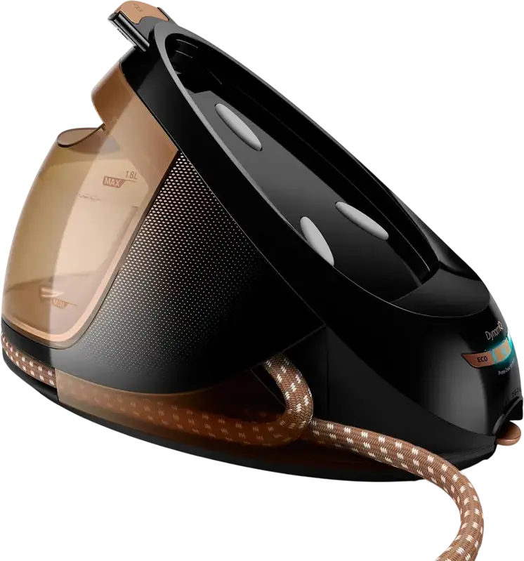 Парогенератор Philips PerfectCare Elite Plus GC9682/80, подошва T-ionicGlide, OptimalTEMP, датчик DynamiQ, резервуар 1.8 л, черный с золотом