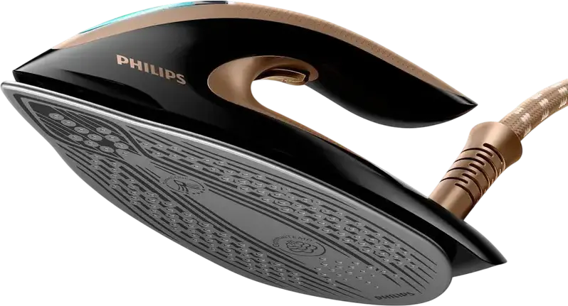 Парогенератор Philips PerfectCare Elite Plus GC9682/80, подошва T-ionicGlide, OptimalTEMP, датчик DynamiQ, резервуар 1.8 л, черный с золотом