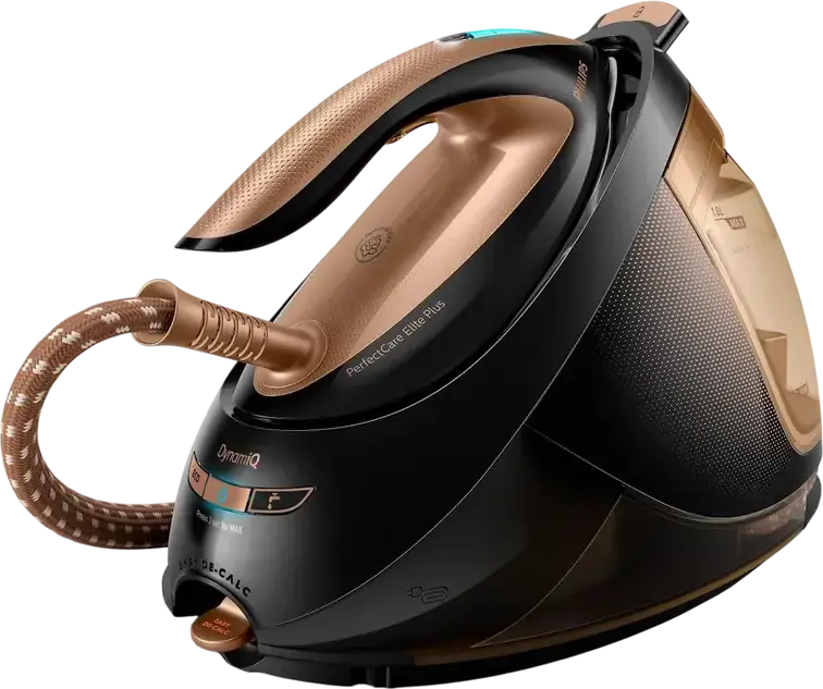 Парогенератор Philips PerfectCare Elite Plus GC9682/80, подошва T-ionicGlide, OptimalTEMP, датчик DynamiQ, резервуар 1.8 л, черный с золотом