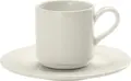 LUSINI Opus Stackable Espresso Cups, High-Quality Porcelain, 90 ml, Ivory, Scratch and Heat Resistant, Dishwasher and Microwave Safe, Set of 6