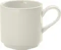LUSINI Opus Stackable Espresso Cups, High-Quality Porcelain, 90 ml, Ivory, Scratch and Heat Resistant, Dishwasher and Microwave Safe, Set of 6