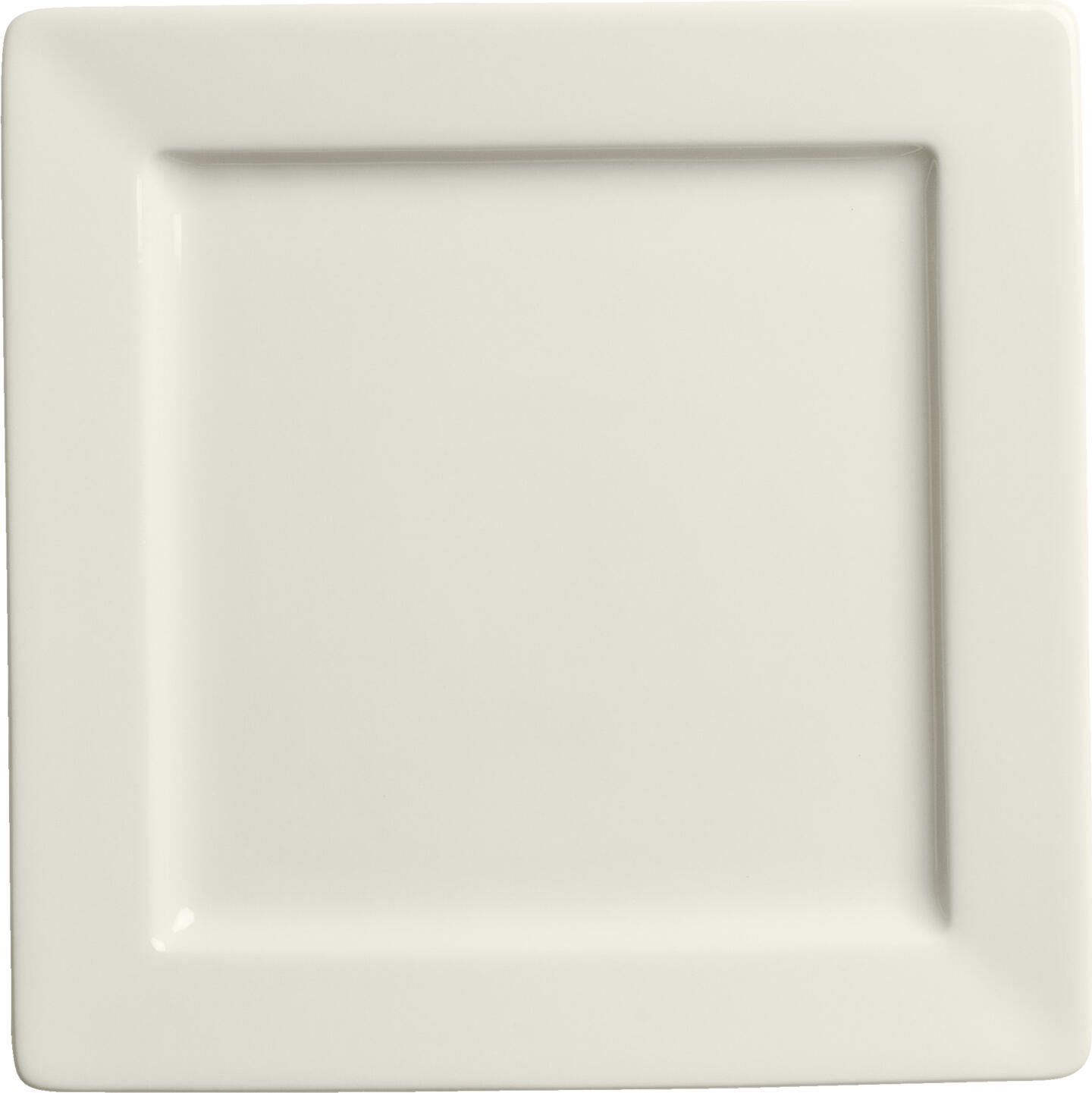 LUSINI Opus Flat Square Plate, High-Quality Durable Porcelain, Ivory, 21 x 21 x 2.2 cm, Scratch Resistant, Dishwasher and Microwave Safe, Set of 6