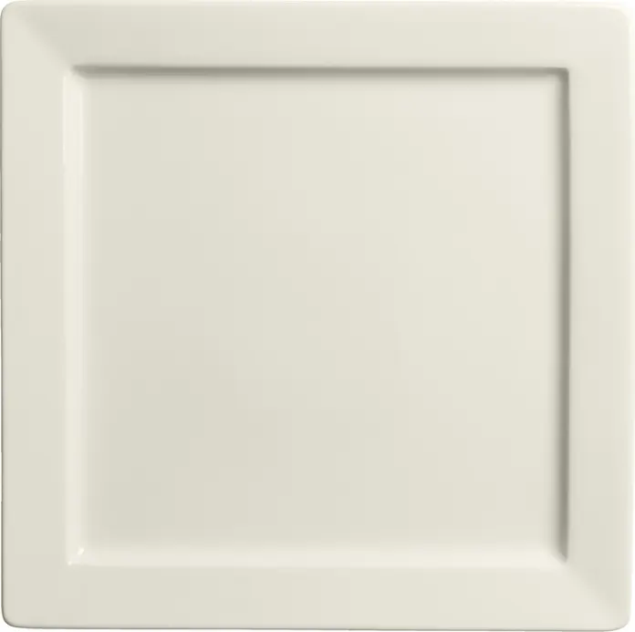 Farfurii Patrate din Porțelan VEGA Opus, Coala de Fildeș, 27x27x2.2 cm, Rezistente la Lavabila si Microunde, Set de 6 piese