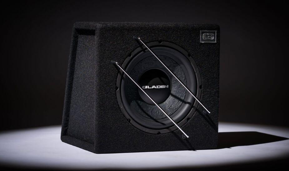 Gladen Alpha 10 SB Enclosed Car Subwoofer, 250 mm 10 inch Driver, 150-250W Power, 4 Ohm, 22L Closed Box, Paper Diffuser, Steel Basket