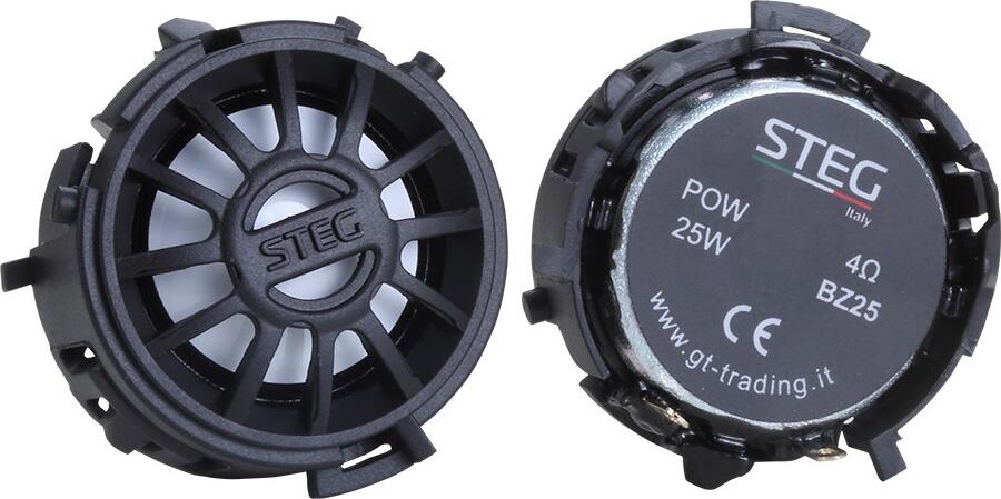 Set de 2 tweetere STEG BZ25 Plug&Play, Difuzoare de înalte frecvențe 25mm Neodimiu Ceramică 25W RMS 4 Ohm pentru Mercedes-Benz C-Class W205, GLC X253, E-Class W213, S-Class W222