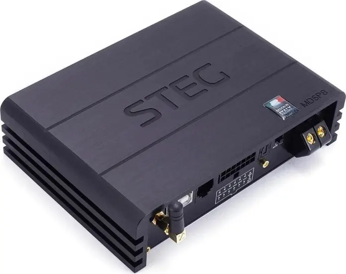 STEG MDSP 8 6-Channel DSP Amplifier with 8-Channel Processing, AKM7735 Processor, Bluetooth, OTG, 6x50W RMS, 8 RCA Pre-Outs