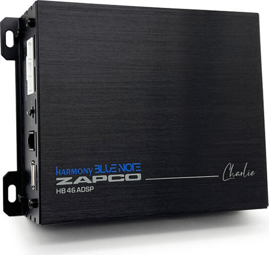 ZAPCO Harmony Blue Note HB 46 ADSP (Charlie) 6-Channel DSP with 4-Channel Class AB Amplifier, 31-Band EQ, Bluetooth 5.1, USB Player, Plug & Play