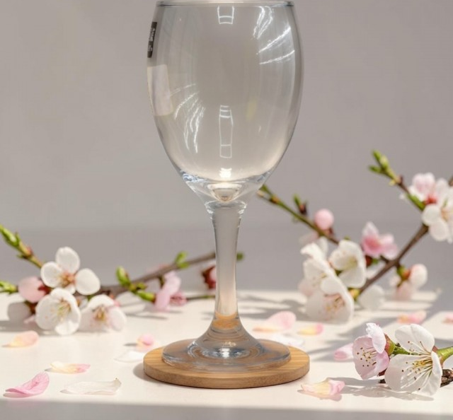 Set of 6 Stemmed Glass Cups 180ml, Model 3966, White Glassware