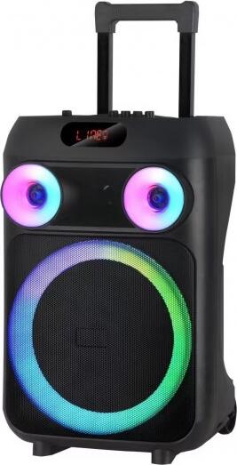 Nonoo NN-1206 Portable Party Speaker with Wheels, Telescopic Handle, RGB LED Rings and Digital Display