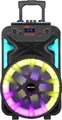 Box Parti Portabil K-Max 1507, 20W RMS, Duble Woofere de 12 inch, Bluetooth, USB, Card TF, TWS, Karaoke, LED RGB, Alb, Set de 4 piese