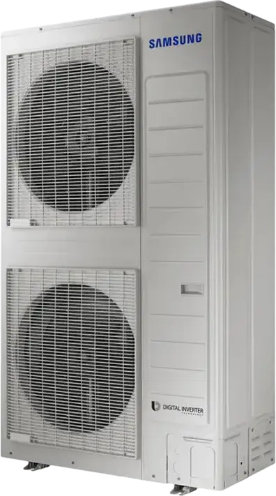 Внешний блок кондиционера Samsung AC200KXAPNH, Digital Inverter, охлаждение 23кВт/68kBTU, обогрев 25кВт, для площади до 200м², R-410A, белый