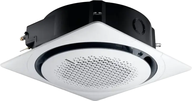 Samsung AC071RN4PKG Inverter Ceiling Cassette Air Conditioner, 360 Cassette, Cooling 7.1kW, Heating 8kW, Energy Class A++, R-32 Refrigerant, White/Black