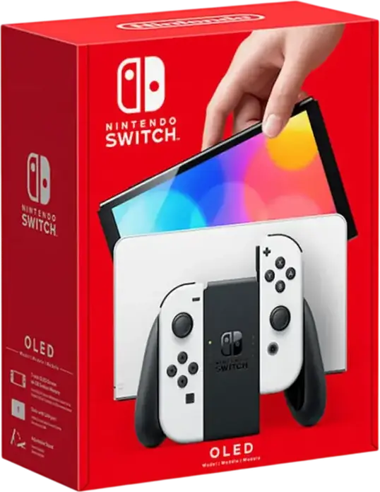 Consola de Jocuri Nintendo Switch OLED, Ecran OLED de 7.0 inch, Procesor NVIDIA Custom Tegra, Stocare 64 GB, Albă, cu Dock și Controlere Joy-Con