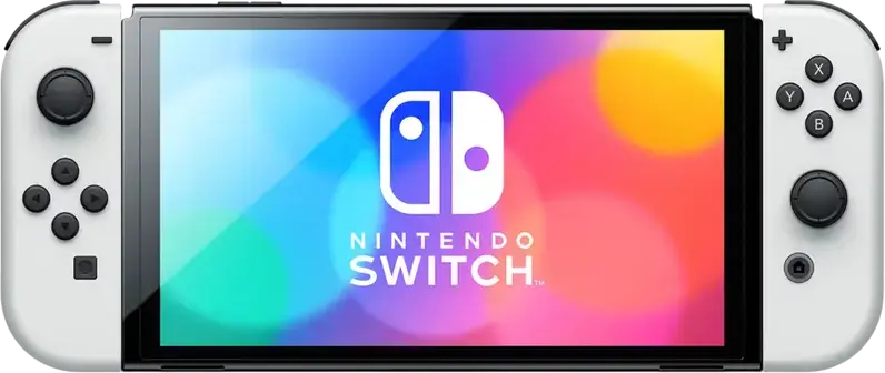 Игровая консоль Nintendo Switch OLED, экран OLED 7.0 дюймов, процессор NVIDIA Custom Tegra, память 64 ГБ, белая, с док-станцией и контроллерами Joy-Con
