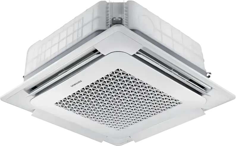 Samsung AC071RN4DKG WindFree Ceiling Cassette 4-Way Air Conditioner, 7.1kW Cooling, 8kW Heating, A++, R-32, White, 880x798x310mm