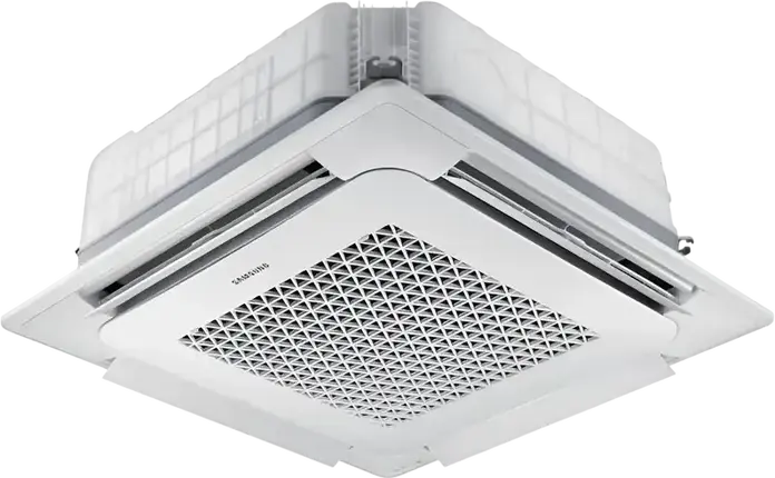 Samsung AC071RN4DKG WindFree Ceiling Cassette 4-Way Air Conditioner, 7.1kW Cooling, 8kW Heating, A++, R-32, White, 880x798x310mm