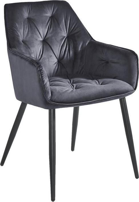 Interdepo BEL Chair, Velour Upholstery, Tufted Backrest and Seat, Metal Tapered Legs, 610x830x590 mm