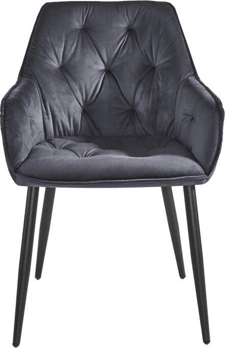 Interdepo BEL Chair, Velour Upholstery, Tufted Backrest and Seat, Metal Tapered Legs, 610x830x590 mm