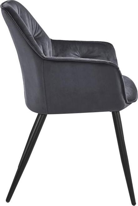 Interdepo BEL Chair, Velour Upholstery, Tufted Backrest and Seat, Metal Tapered Legs, 610x830x590 mm