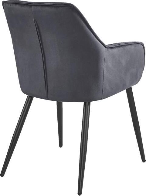 Interdepo BEL Chair, Velour Upholstery, Tufted Backrest and Seat, Metal Tapered Legs, 610x830x590 mm