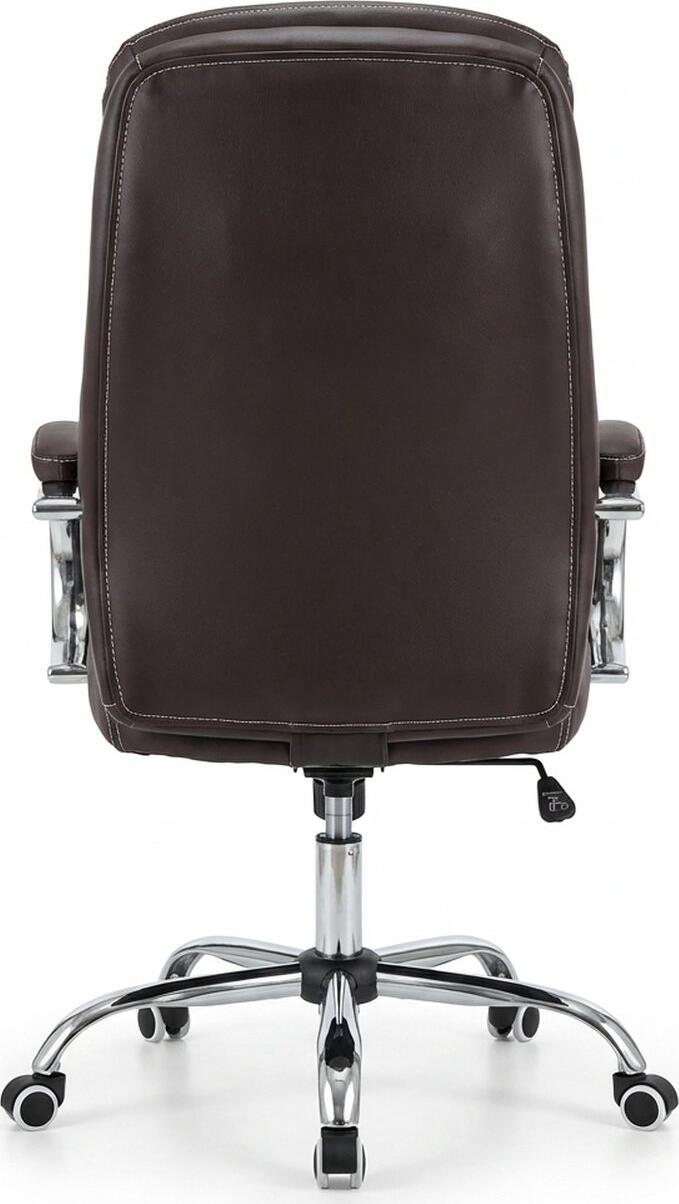 Fabrik Home N-24 TOMAS Office Chair, High Backrest, Artificial Leather, Chrome Steel Base, Gas Lift Height Adjustment, Brown