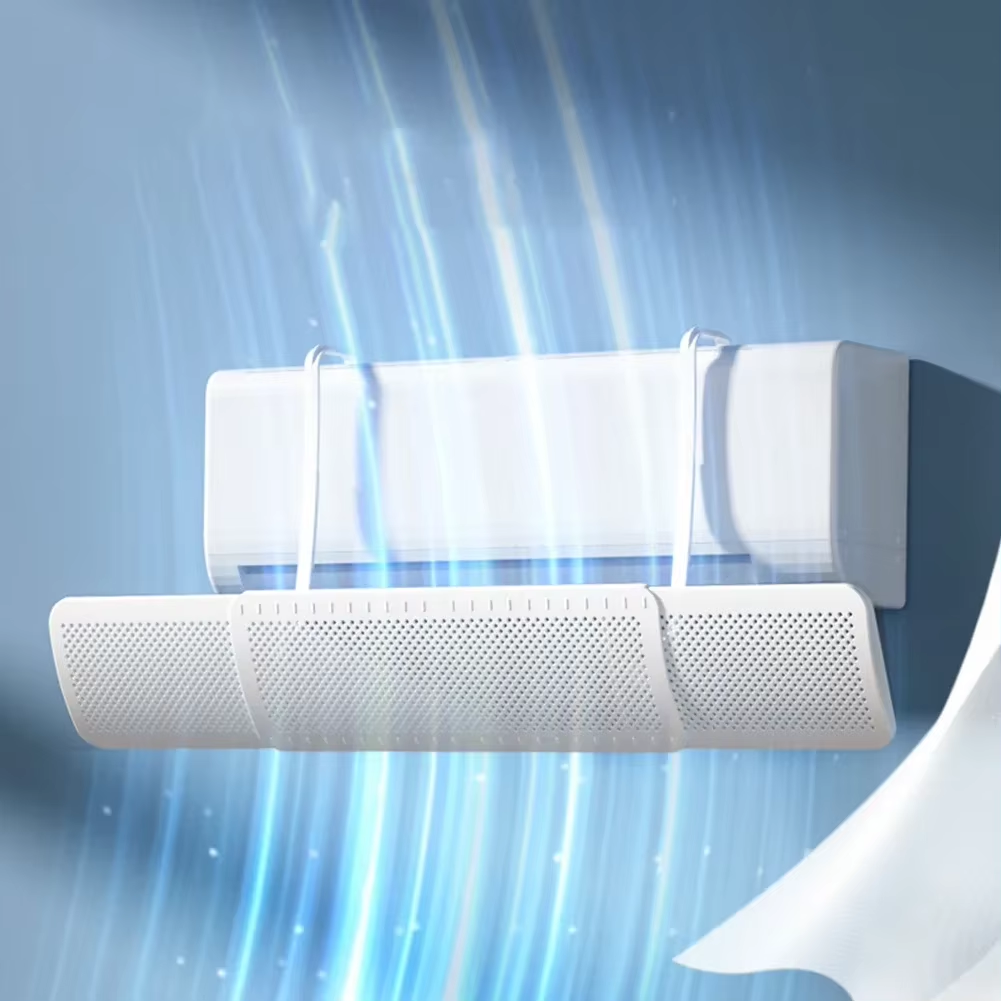 Protective screen, extendable, for air conditioning