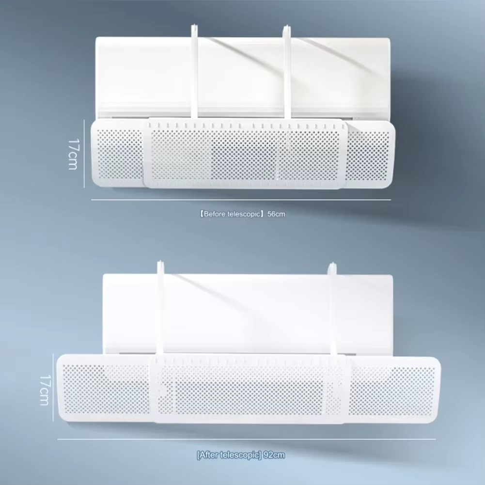 Protective screen, extendable, for air conditioning