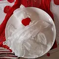 Reusable Red Romantic Valentine's Day Table Centerpiece Set with LED Candles and Silk Rose Petals
