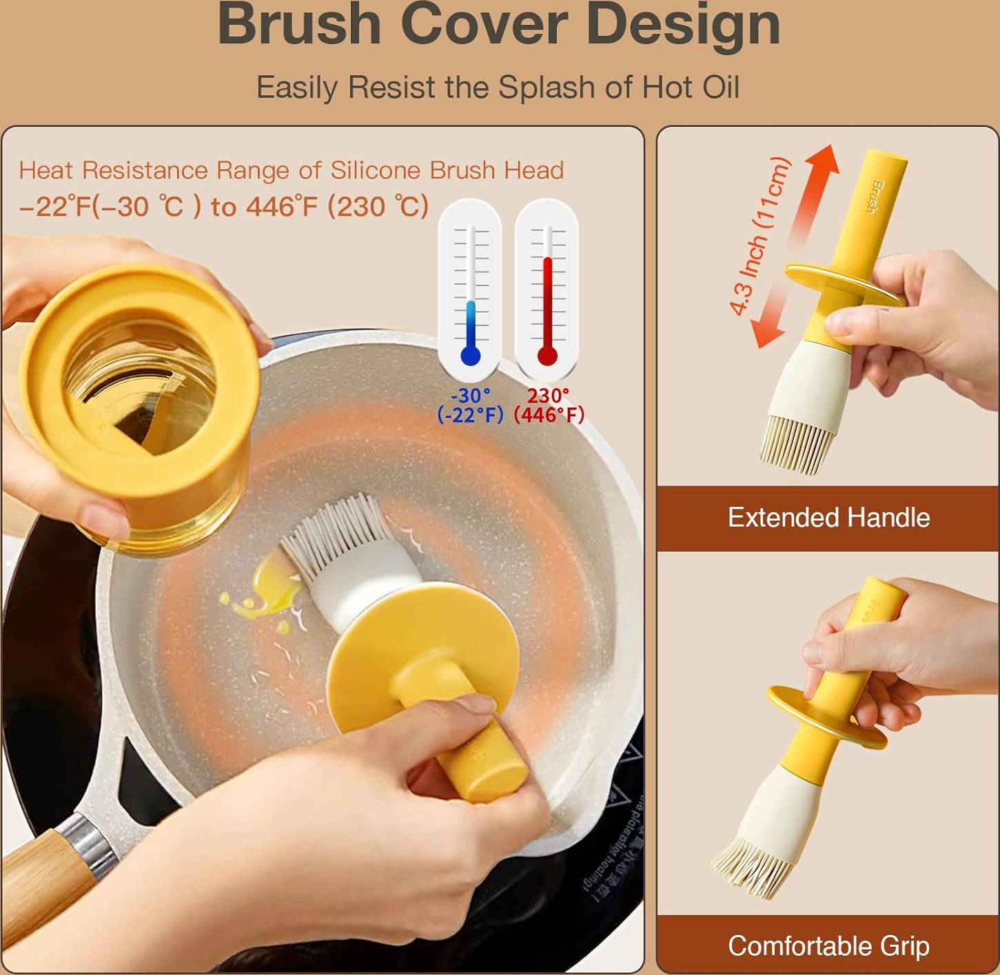 Dozator de ulei 2 în 1 din sticlă cu pensulă din silicon termorezistent, 180ml, capac anti-scurgere, material alimentar pentru grătar, coacere și gătit