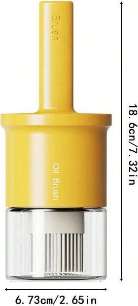 Dozator de ulei 2 în 1 din sticlă cu pensulă din silicon termorezistent, 180ml, capac anti-scurgere, material alimentar pentru grătar, coacere și gătit