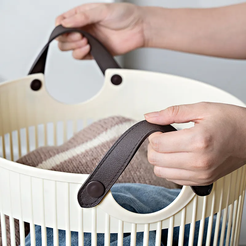 Ventilated Plastic Laundry Basket with Ergonomic Handles: 41 x 41 x 38 cm, Durable Polypropylene Material, Perforated Airflow Design, Lightweight Clothes Hamper for Bathroom and Laundry Room