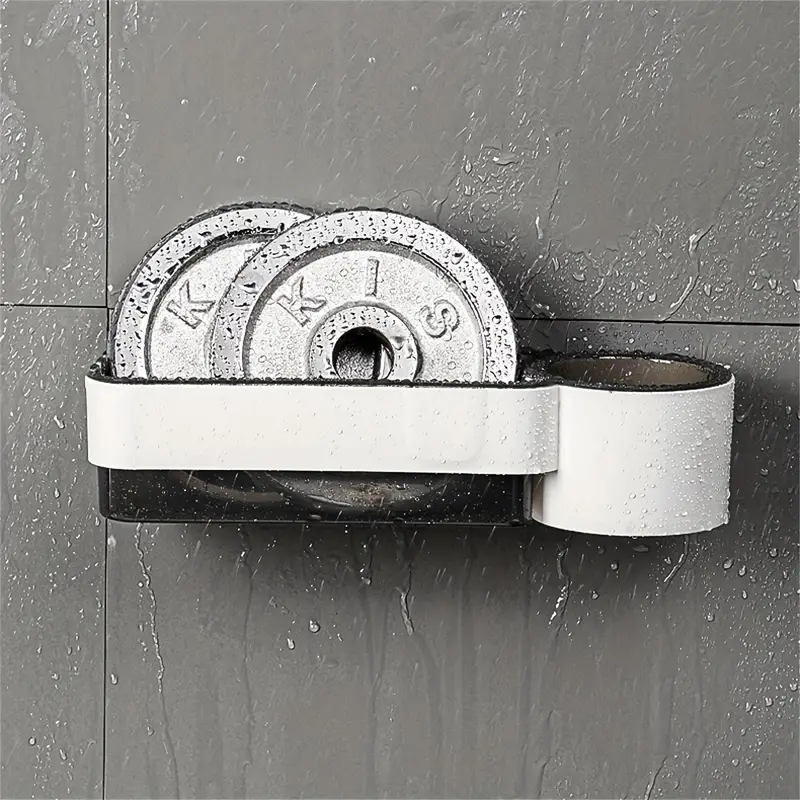 Etajeră de baie din aluminiu pentru perete cu suport spiralat pentru uscător de păr și cupă de depozitare, organizator rezistent la coroziune pentru placă de păr și accesorii, Negru/Argintiu