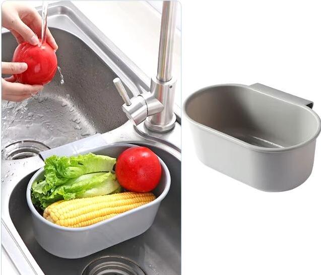 Housolution 4.7L Round Adjustable Over-the-Sink Colander with Extendable Arms and Double Side Handles - Grey Plastic Strainer